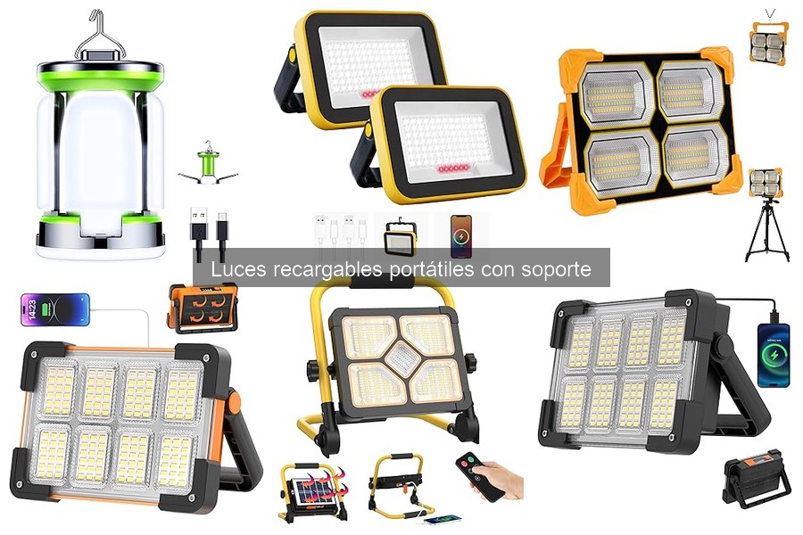 Alternativas a luces recargables portátiles con soporte