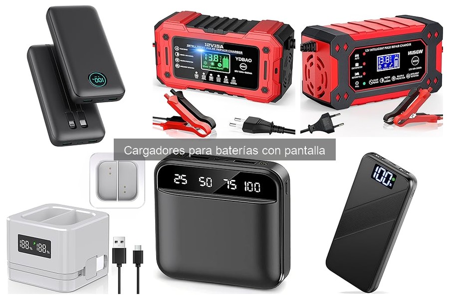 Cargadores de Baterías con Pantalla para Tipos Específicos