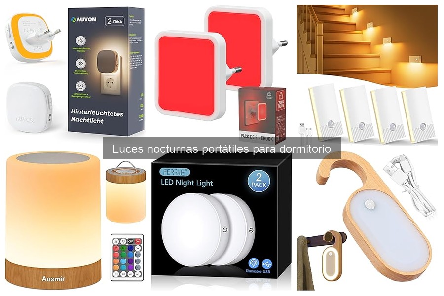 Cómo instalar y usar luces nocturnas portátiles en el dormitorio