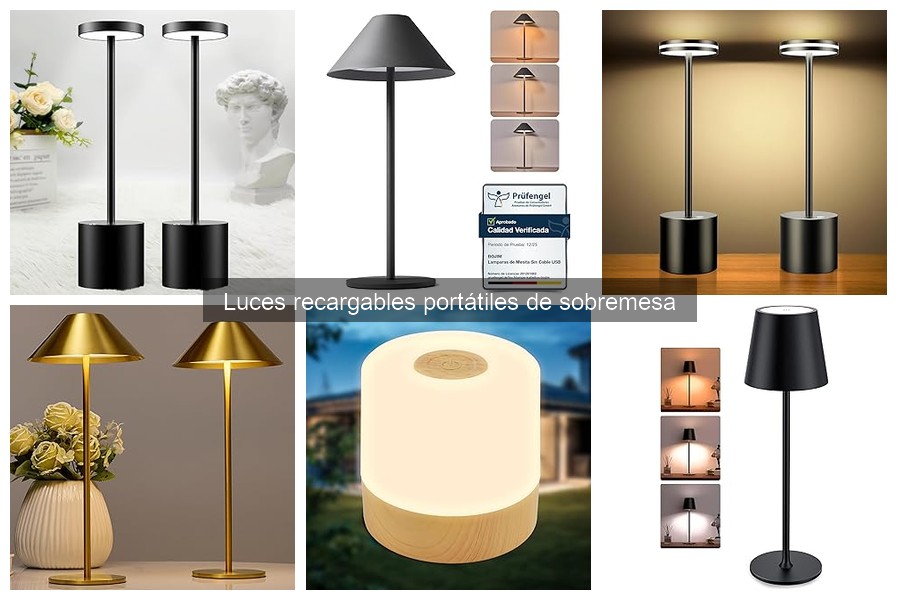 Cómo usar luces recargables portátiles de sobremesa