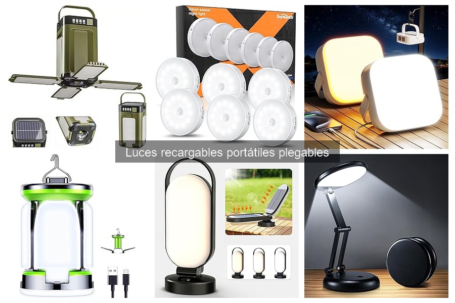 Cómo usar luces recargables portátiles plegables