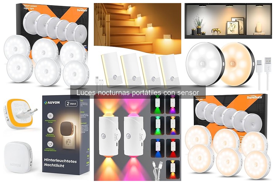Comparativa de luces nocturnas portátiles con sensor
