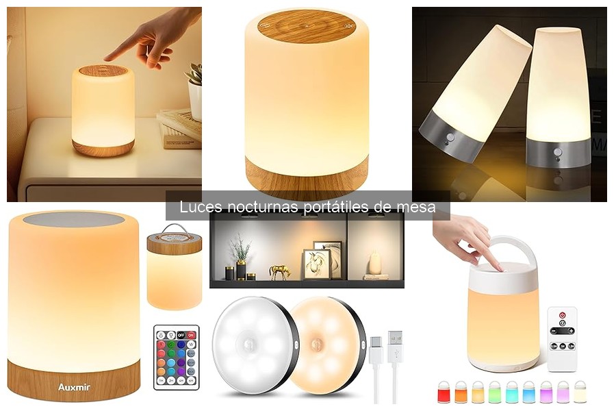 Comparativa de luces nocturnas portátiles de mesa