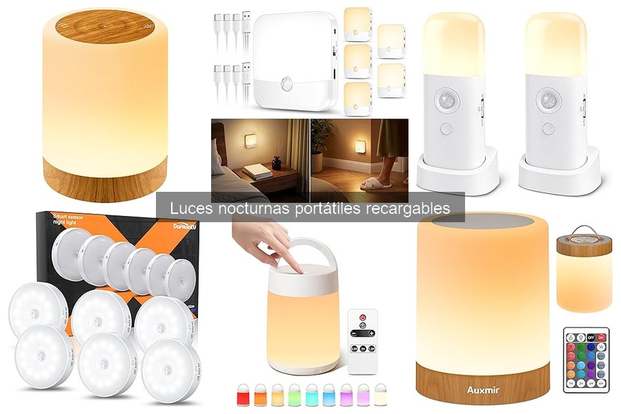 ¿Cuánto duran las luces nocturnas portátiles recargables?