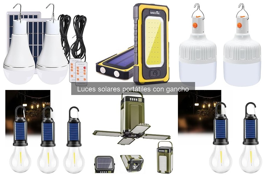 Dónde comprar luces solares portátiles con gancho a buen precio