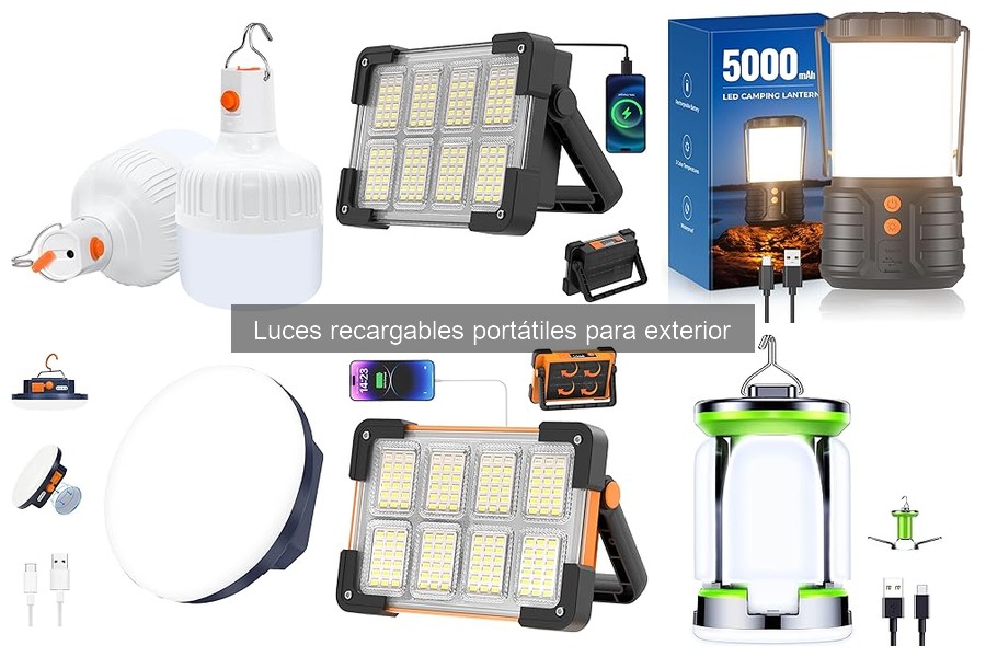 Duración de luces recargables portátiles para exterior