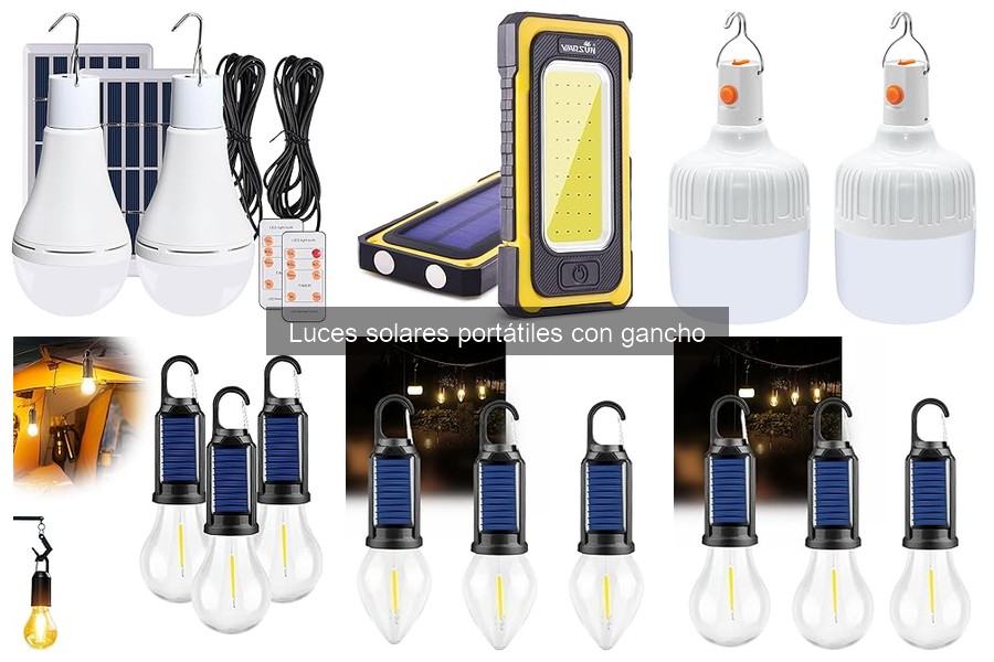 Guía para instalar luces solares portátiles con gancho