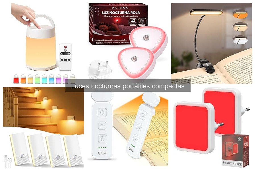 Luces nocturnas portátiles compactas con sensor de movimiento