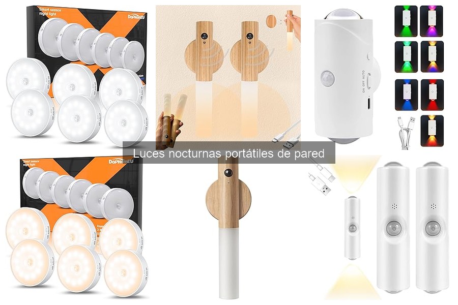 Luces Nocturnas Portátiles de Pared para Espacios Públicos