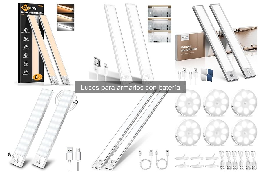 Luces para armarios con batería ideales para espacios pequeños