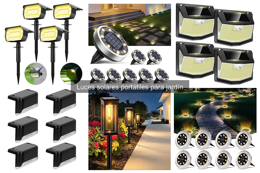 Mantenimiento para luces solares portátiles en jardín