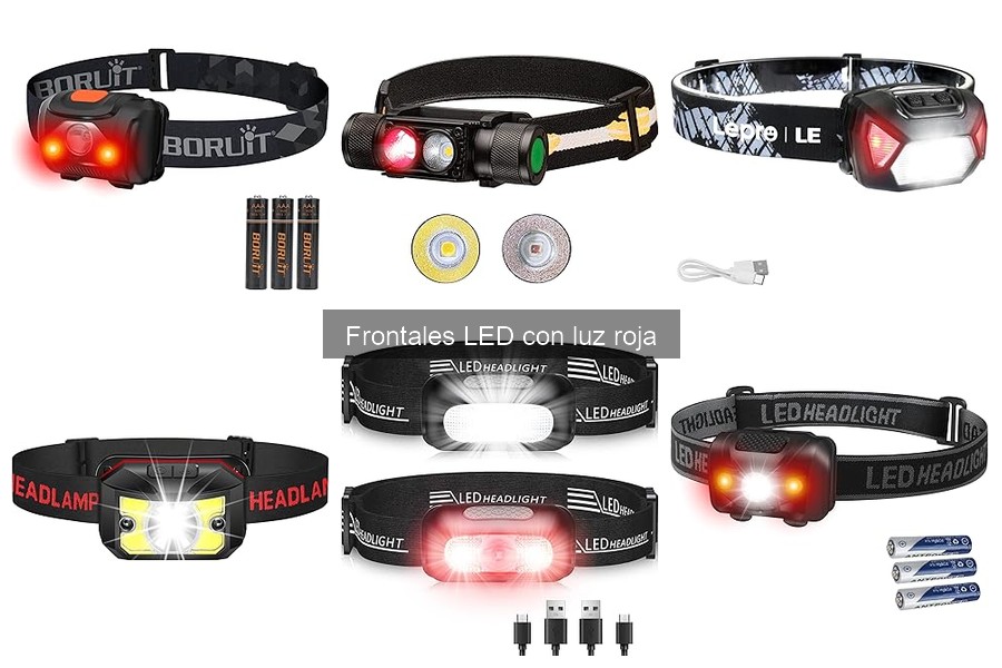 Mejores linternas frontales LED con luz roja para camping