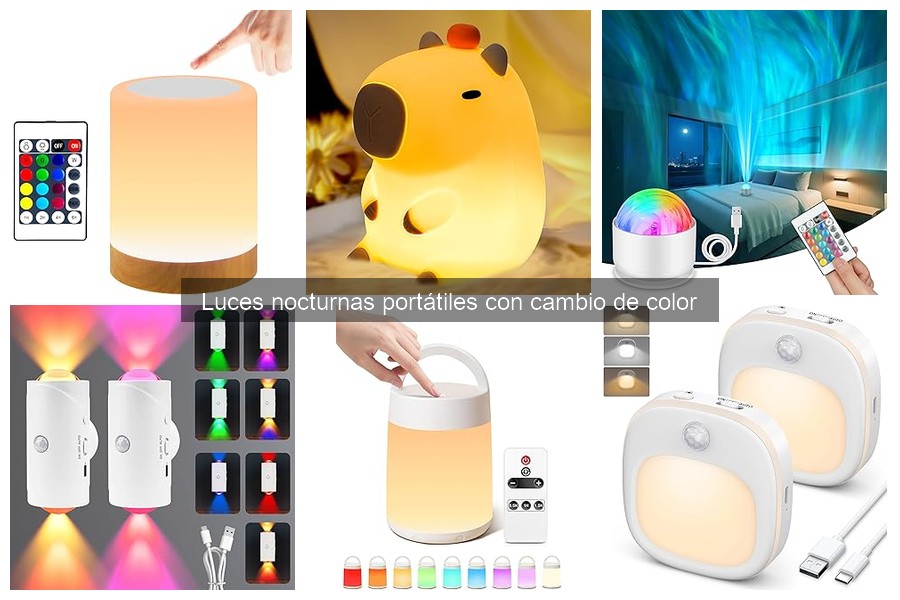 Mejores luces nocturnas portátiles con cambio de color para niños
