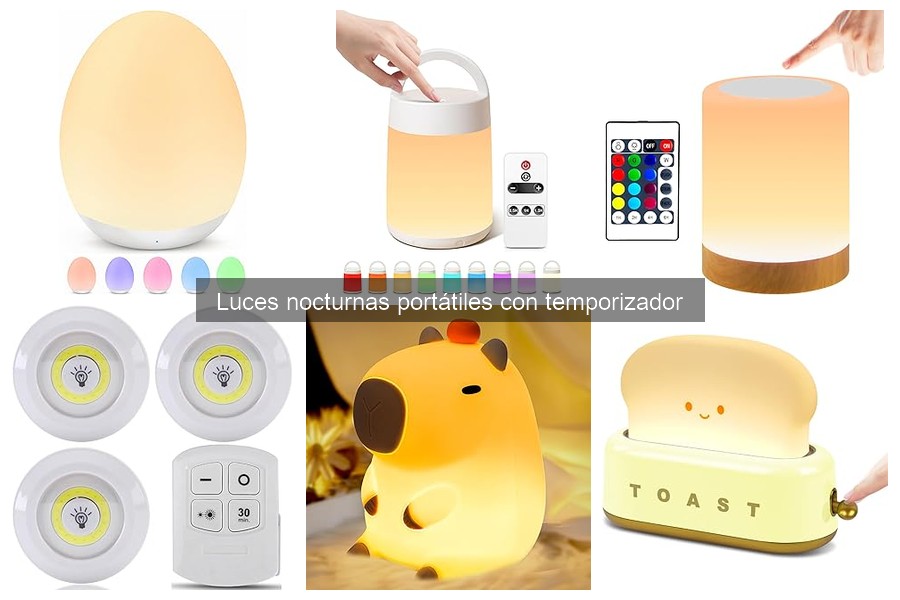 Mejores luces nocturnas portátiles con temporizador para niños
