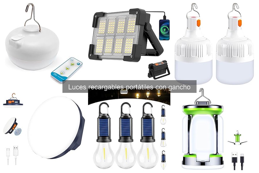Mejores luces recargables portátiles con gancho para camping