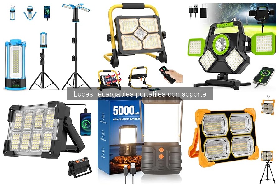 Mejores luces recargables portátiles con soporte para acampar