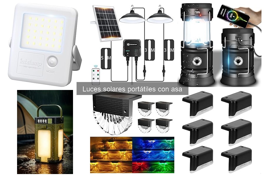 Mejores luces solares portátiles con asa para camping 2023