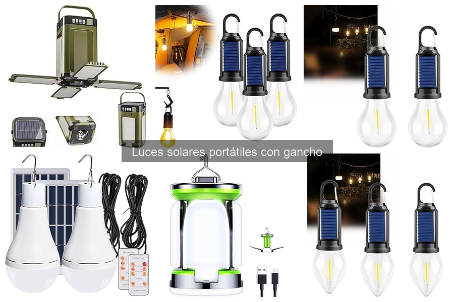 Mejores luces solares portátiles con gancho para camping