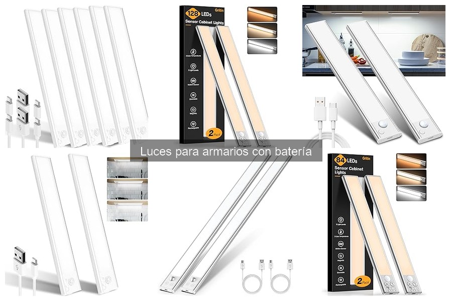 Mejores ofertas y precios de luces para armarios con batería