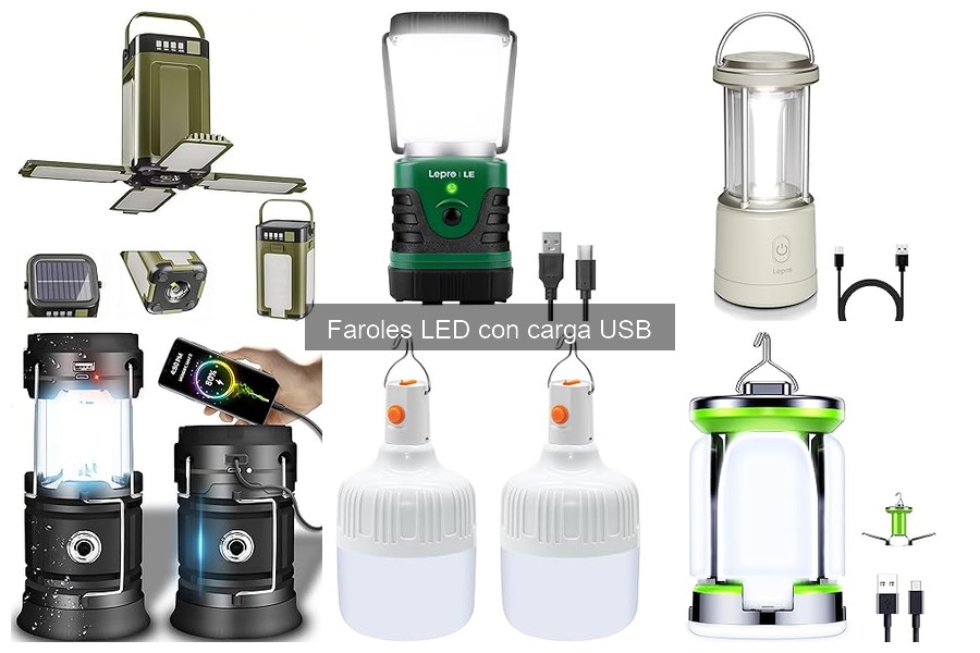Precio promedio de faroles LED con carga USB en Amazon