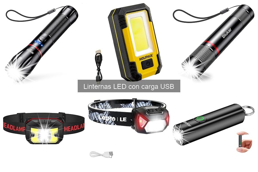 Precio promedio de linternas LED con carga USB en 2023