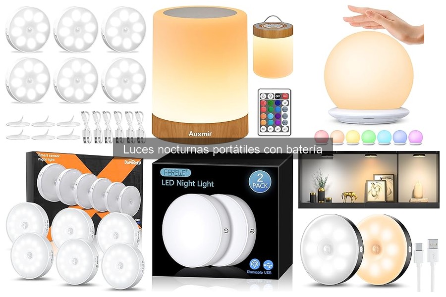 ¿Qué son las luces nocturnas portátiles con batería?