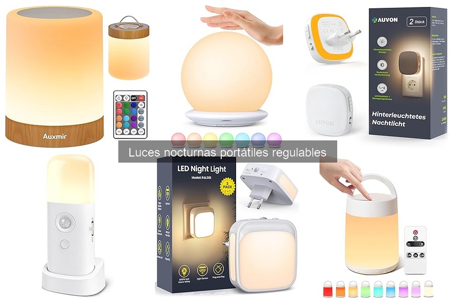 ¿Qué son las luces nocturnas portátiles regulables?