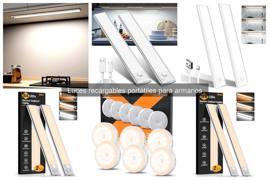 ¿Qué vatios necesito para luces recargables en armarios?