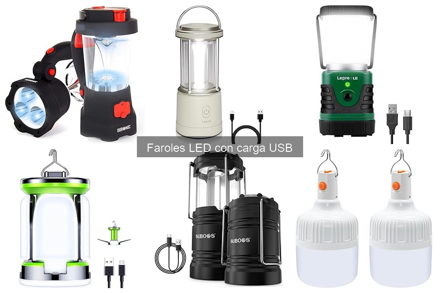 ¿Son los faroles LED con carga USB resistentes al agua?