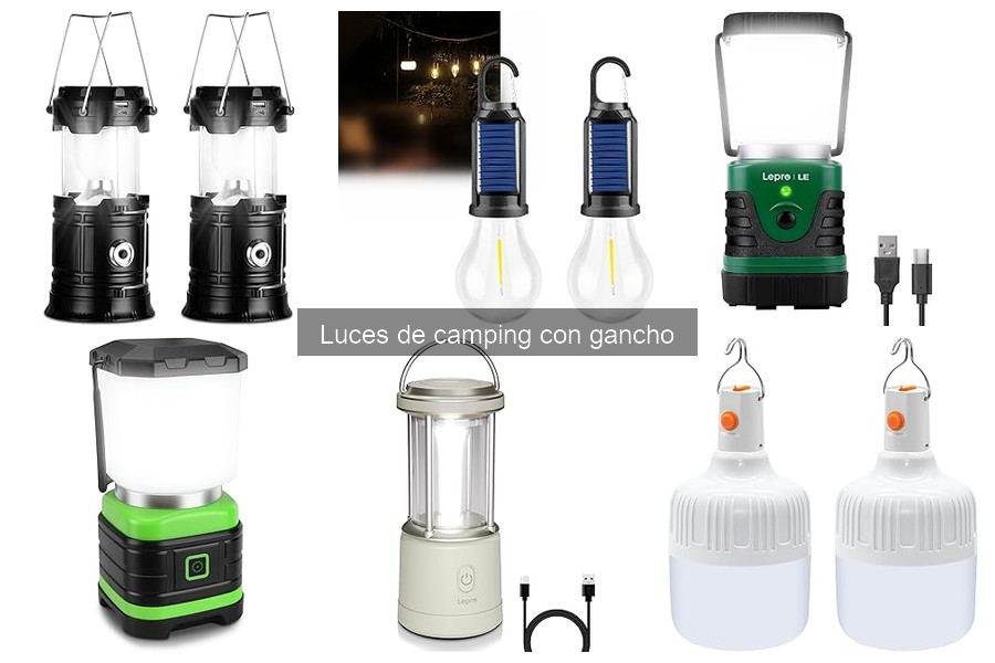 Tipos de luces de camping con gancho: guía completa