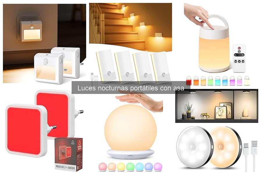 Tipos de luces nocturnas portátiles con asa para cada necesidad