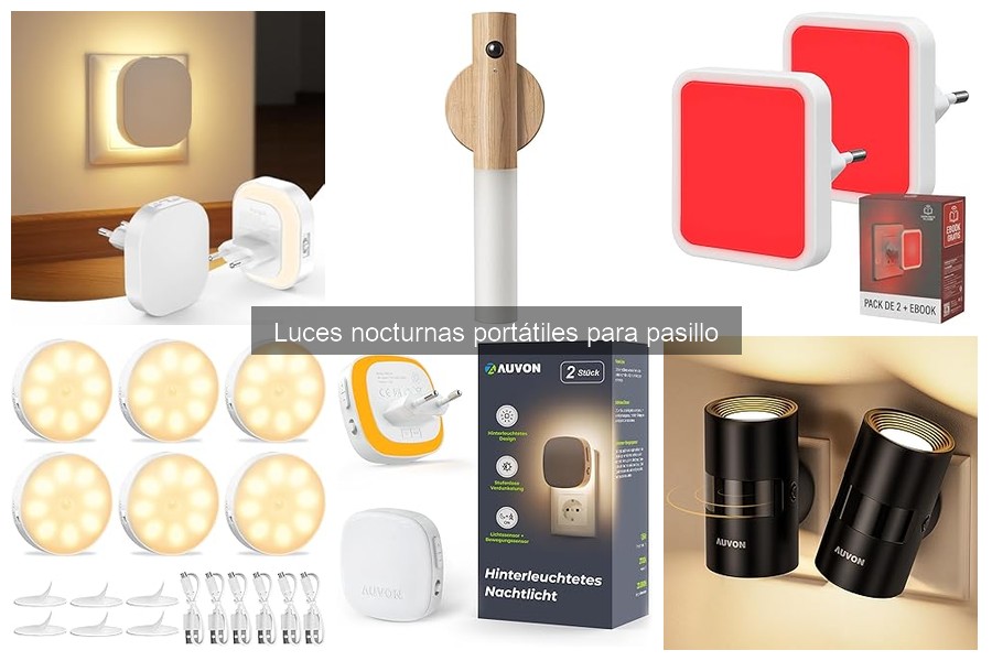 Tipos de luces nocturnas portátiles para pasillo