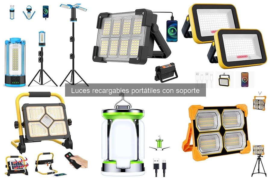 Tipos de luces recargables portátiles con soporte para ti