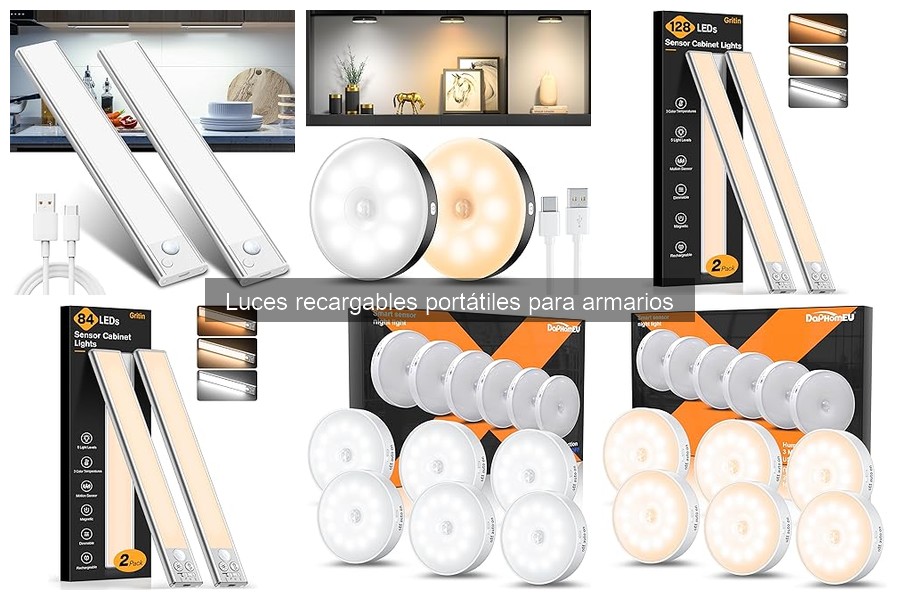 Tipos de luces recargables portátiles para armarios