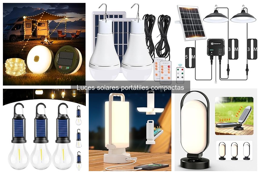 Tipos de luces solares portátiles compactas para exteriores